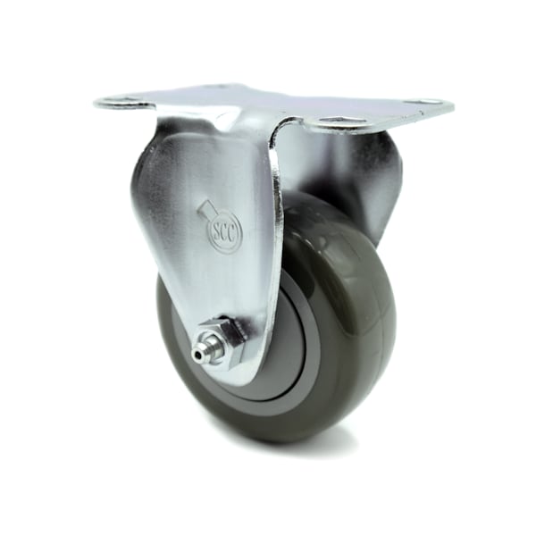 3 Inch Gray Polyurethane Wheel Rigid Top Plate Caster